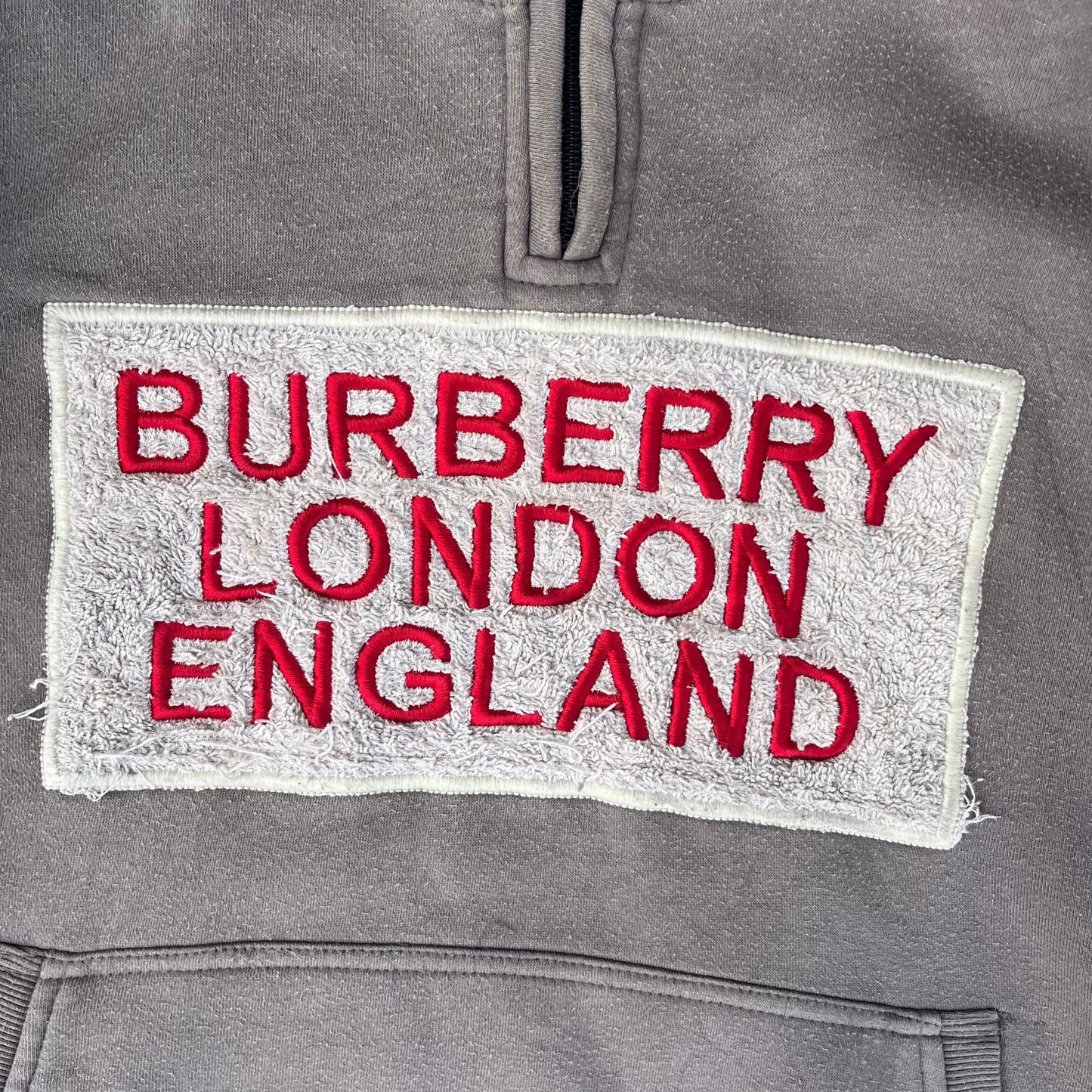 Sweat à capuche Burberry 1/4 zip (M)