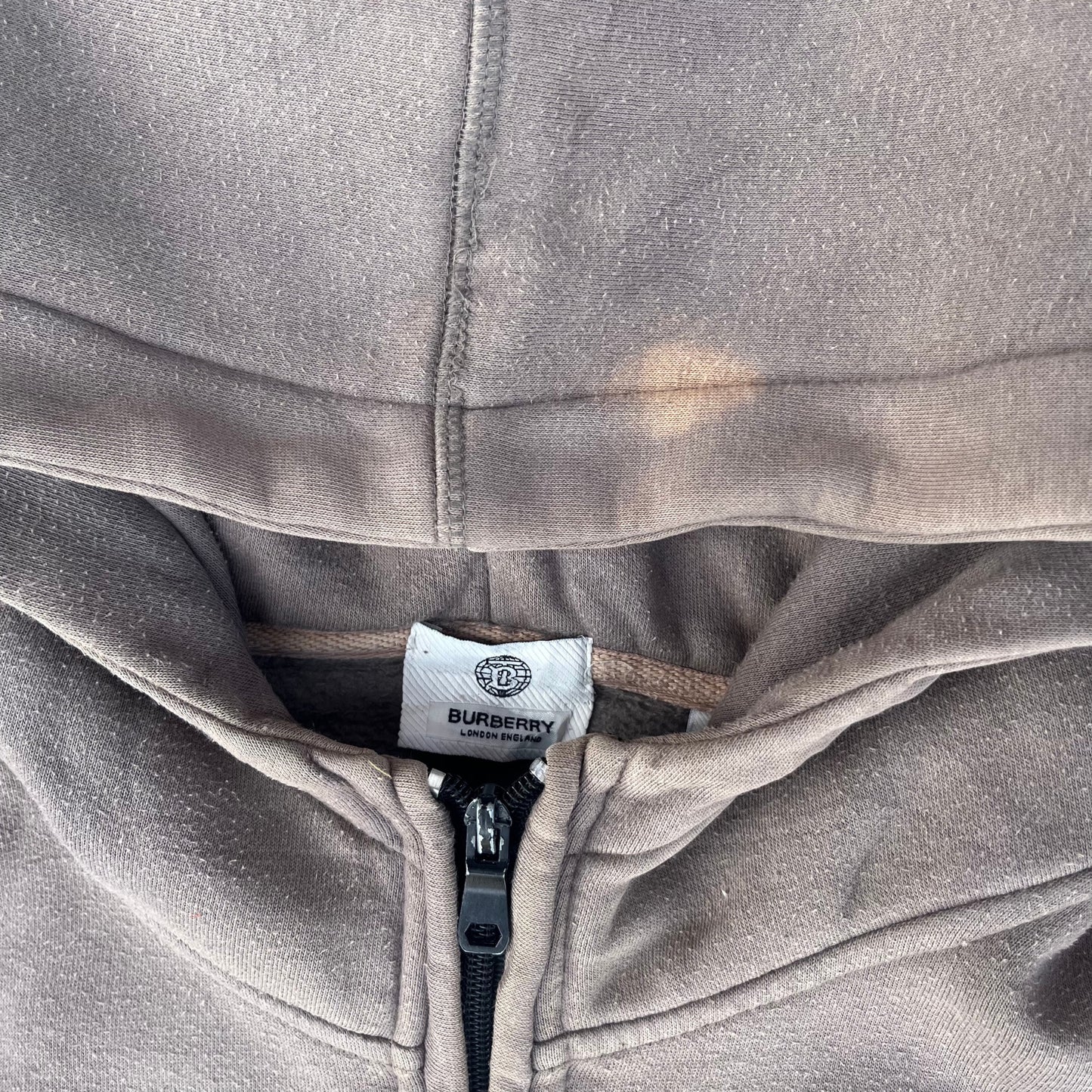 Sweat à capuche Burberry 1/4 zip (M)