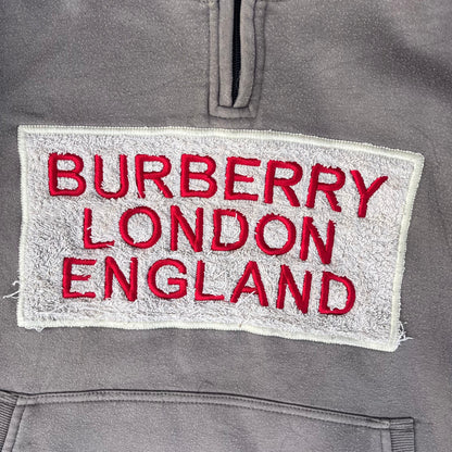 Sweat à capuche Burberry 1/4 zip (M)
