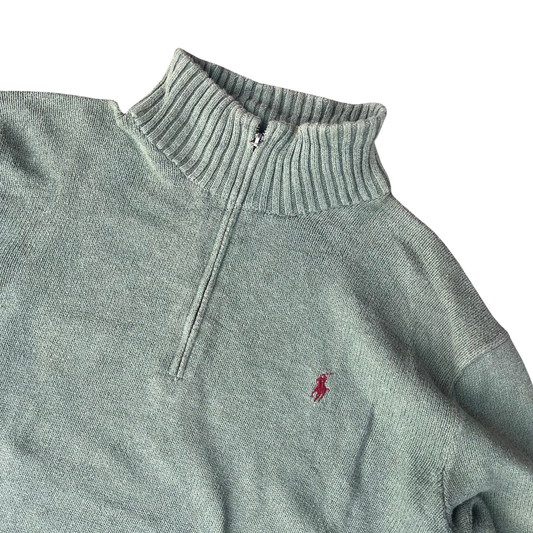 Pull en tricot Polo Ralph Lauren à fermeture éclair quart de tour (L)