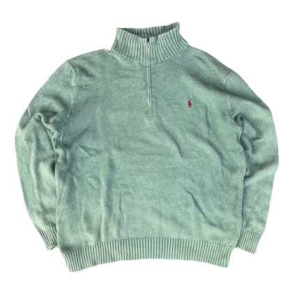 Pull en tricot Polo Ralph Lauren à fermeture éclair quart de tour (L)