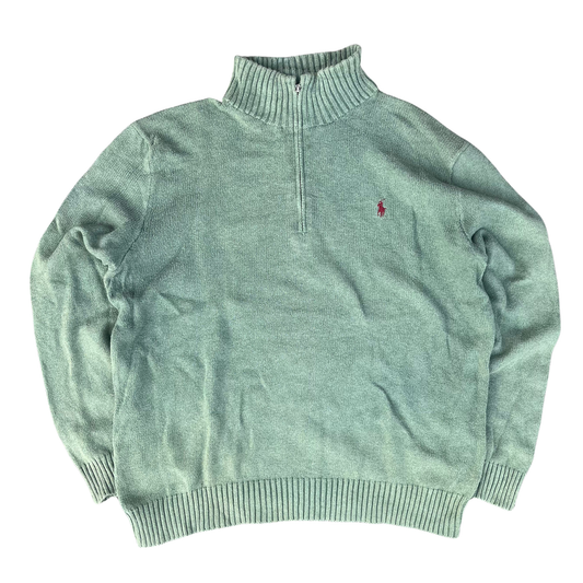 Pull en tricot Polo Ralph Lauren à fermeture éclair quart de tour (L)