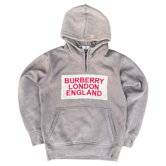 Sweat à capuche Burberry 1/4 zip (M)